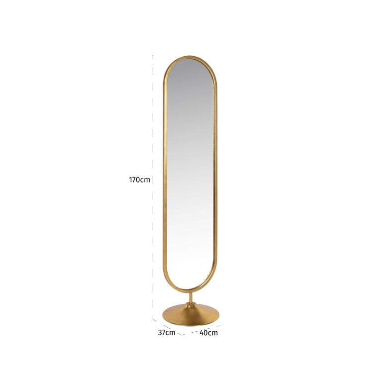 Richmond Interiors Lighting Mirror Moya on stand (Gold) House of Isabella UK