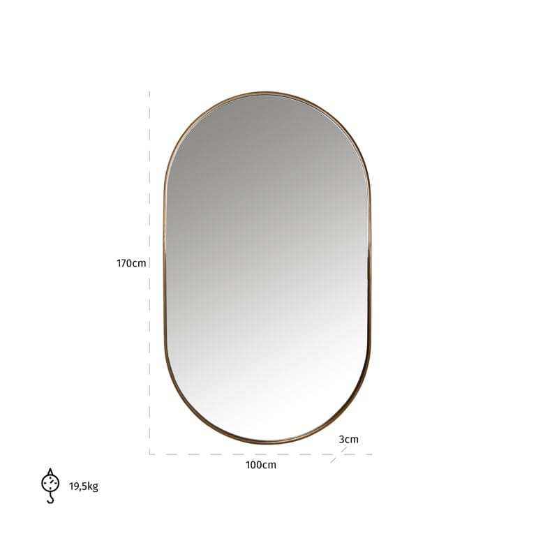 Richmond Interiors Lighting Mirror Skylar (Gold) House of Isabella UK
