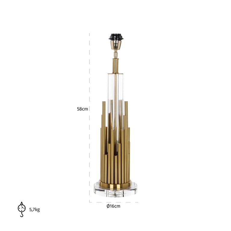 Richmond Interiors Lighting Table lamp Dex (Brushed Gold) House of Isabella UK