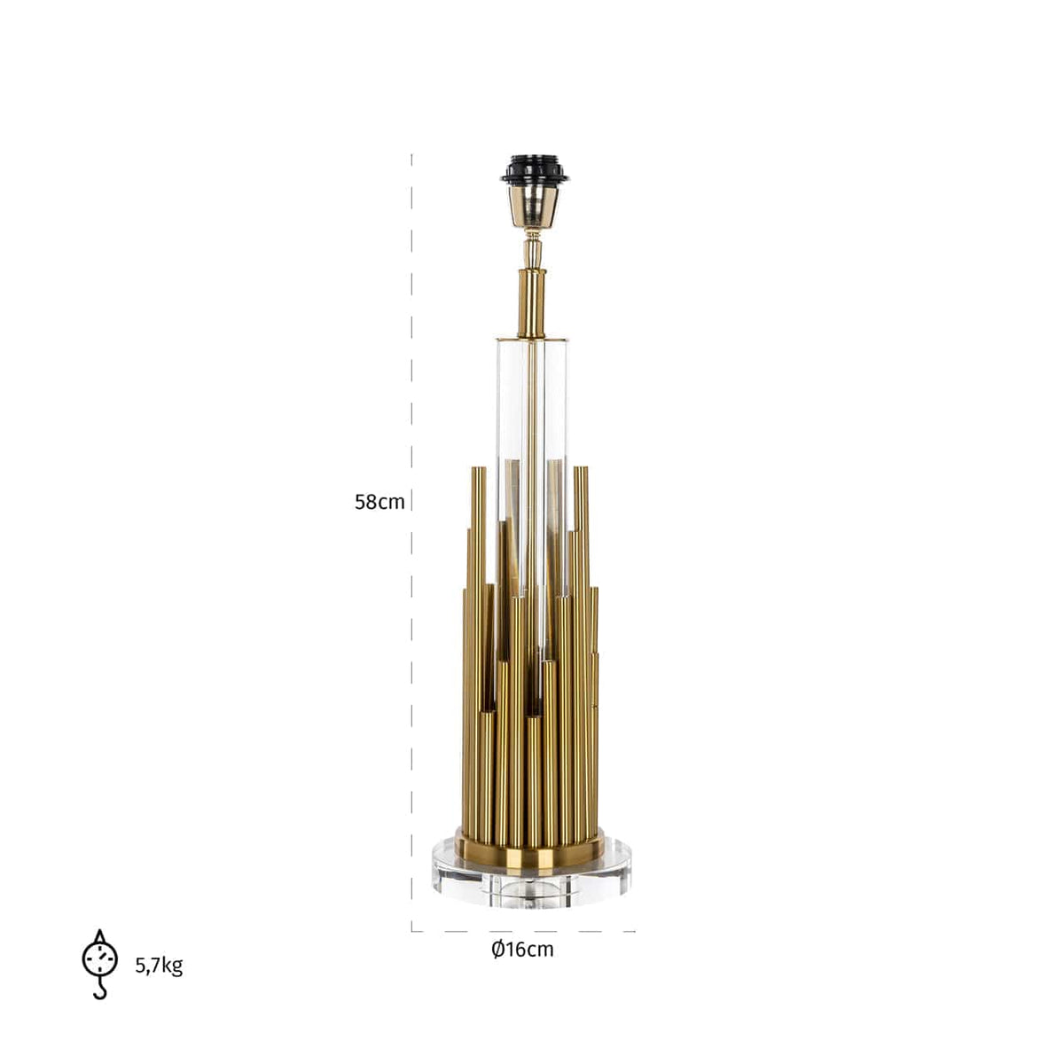 Richmond Interiors Lighting Table lamp Dex brushed gold House of Isabella UK