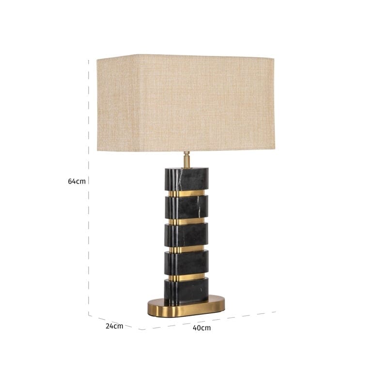 Richmond Interiors Lighting Table lamp Levina incl. lampshade (Black/gold) House of Isabella UK