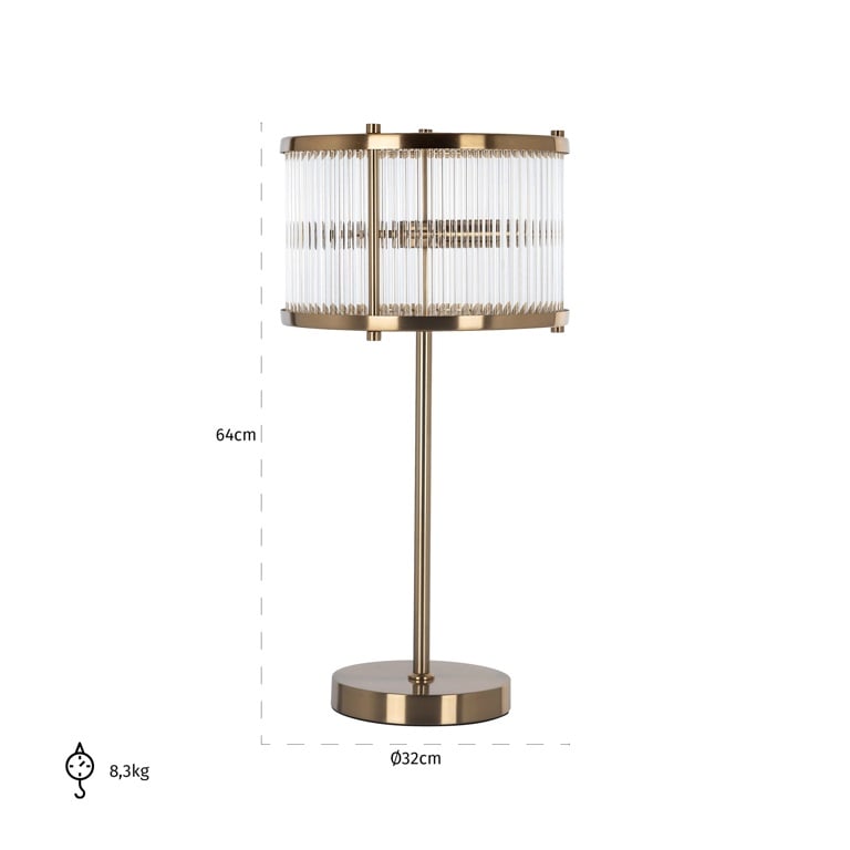 Richmond Interiors Lighting Table lamp Loiza (Brushed Gold) House of Isabella UK
