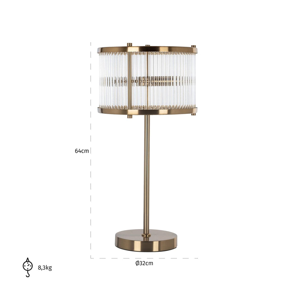 Richmond Interiors Lighting Table lamp Loiza brushed gold House of Isabella UK