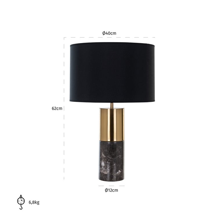 Richmond Interiors Lighting Table Lamp Nyo (Black) House of Isabella UK