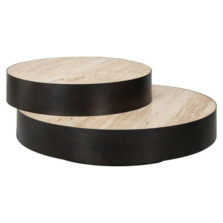Avalon round layered coffee table.