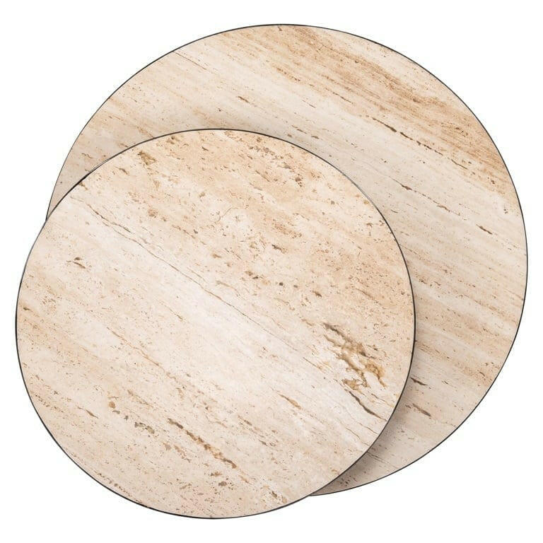 Avalon round layered coffee table.
