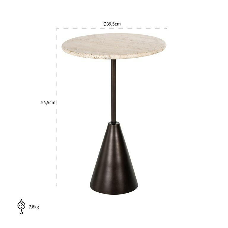 Avalon round side table (Bronze).