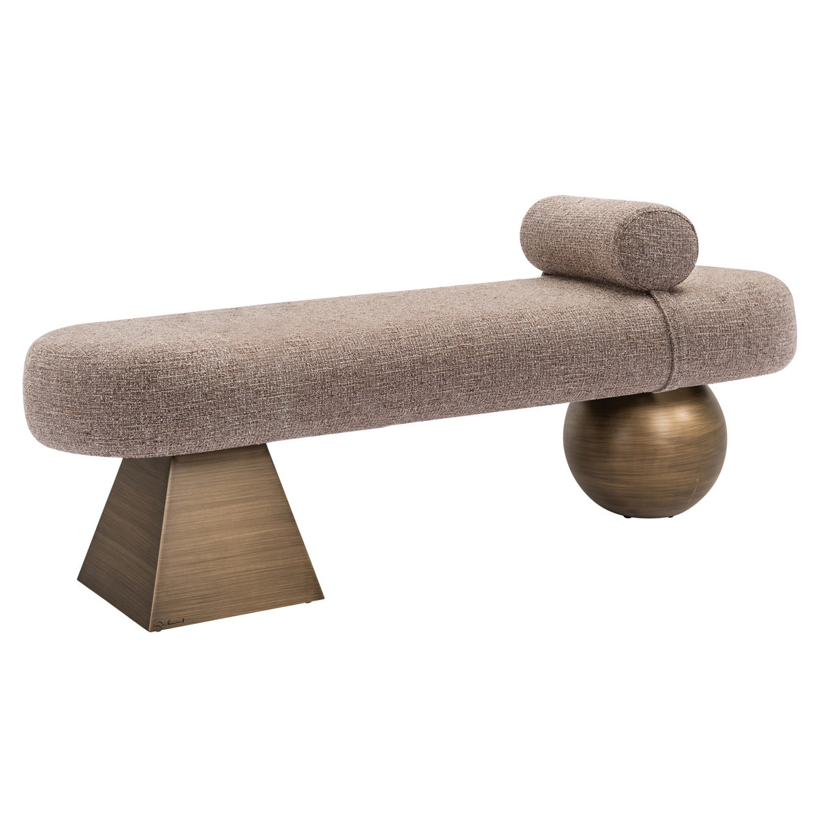 Richmond Interiors Living Bench Alexander Jones brown tweed fire retardant (Geneva) House of Isabella UK