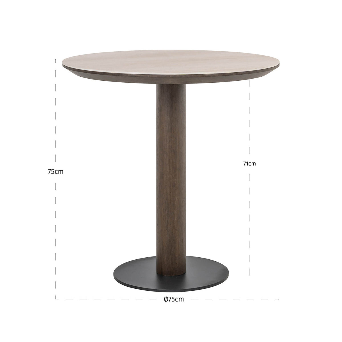 Richmond Interiors Living Bistro table Ritz brown 75Ø House of Isabella UK