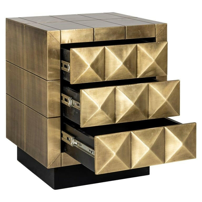 Cabinet Collada 3-drawers (Brushed Gold).
