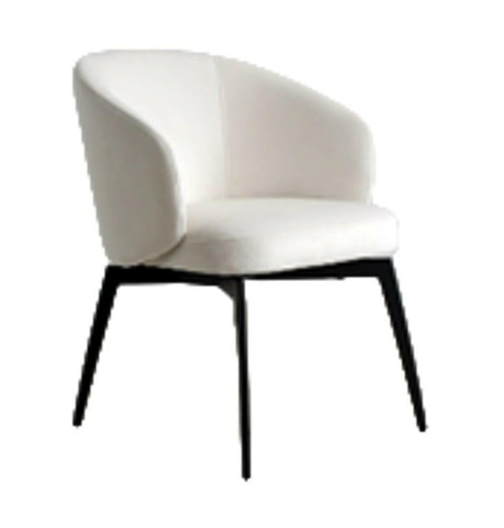 Chair Amphara white chenille (FR-Bergen 900 white chenille).