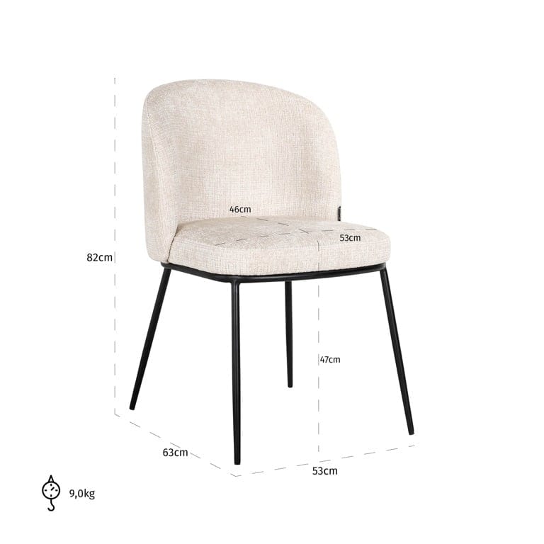 Chair Elvi beige chenille fire retardant (Niagara 902 beige).