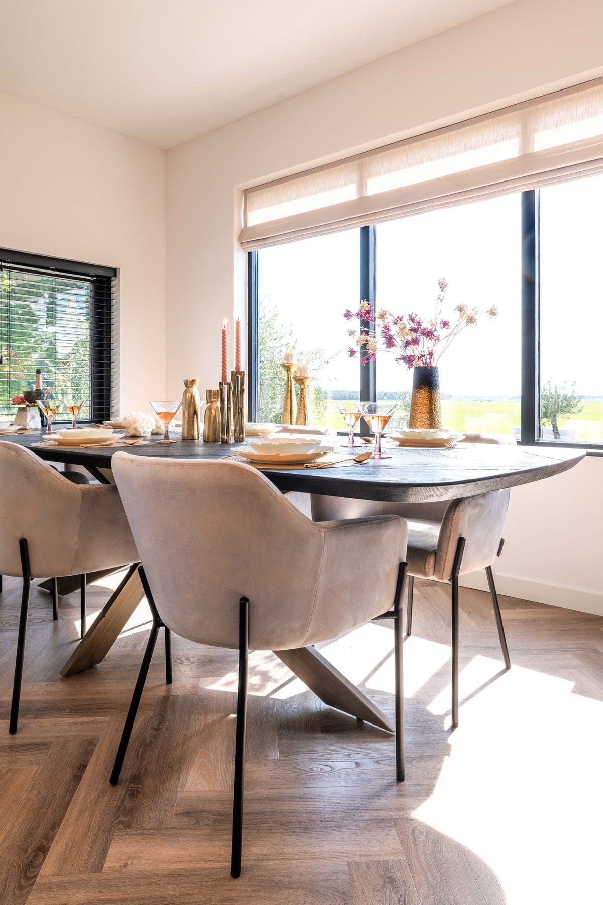 Richmond Interiors Living Chair Fay khaki velvet fire retardant House of Isabella UK