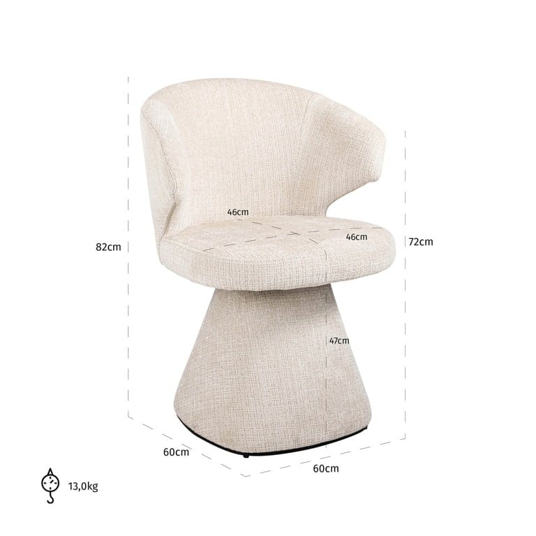 Chair Gatsbi beige chenille fire retardant (Niagara 902 beige).