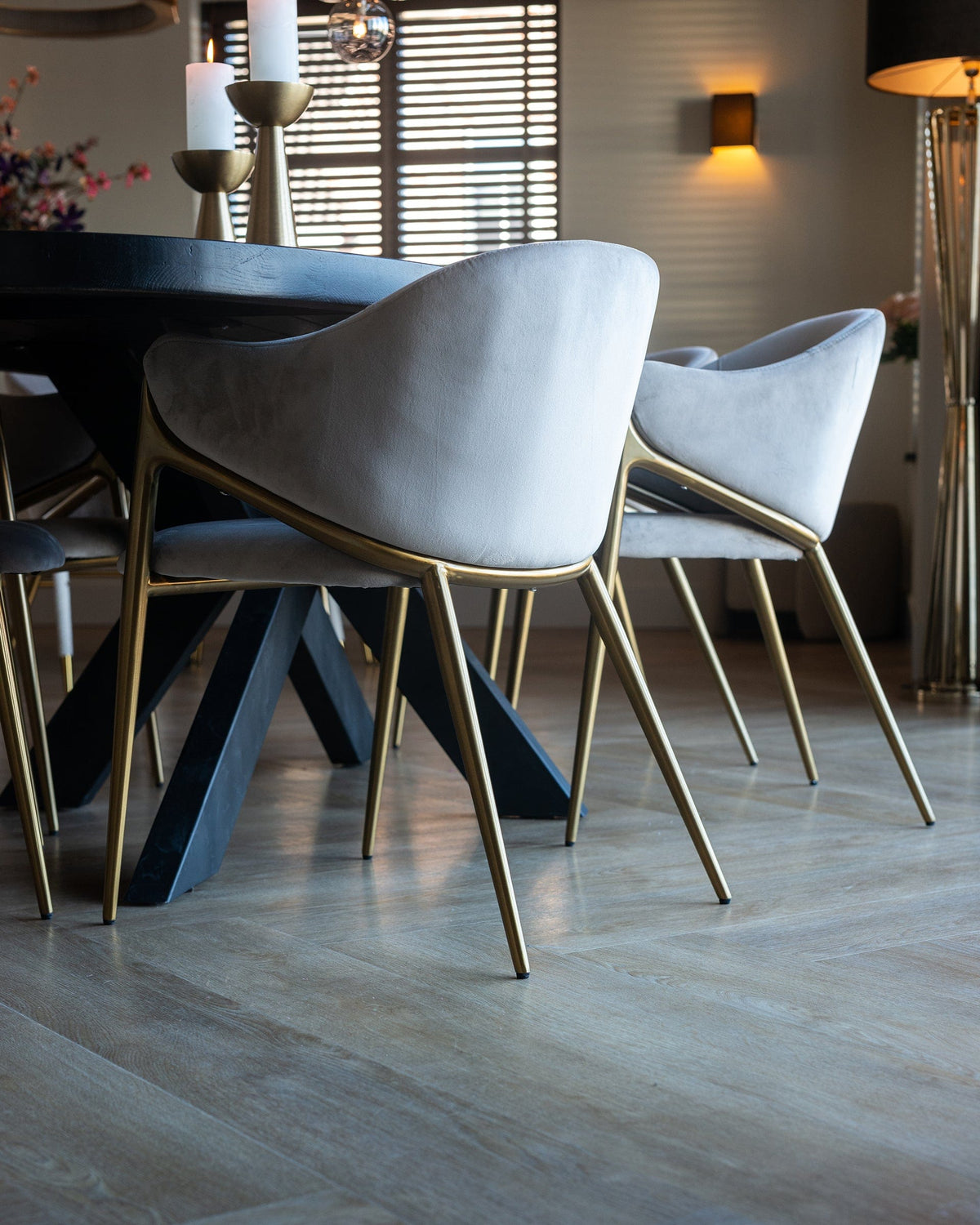 Richmond Interiors Living Chair Gwen khaki velvet fire retardant House of Isabella UK