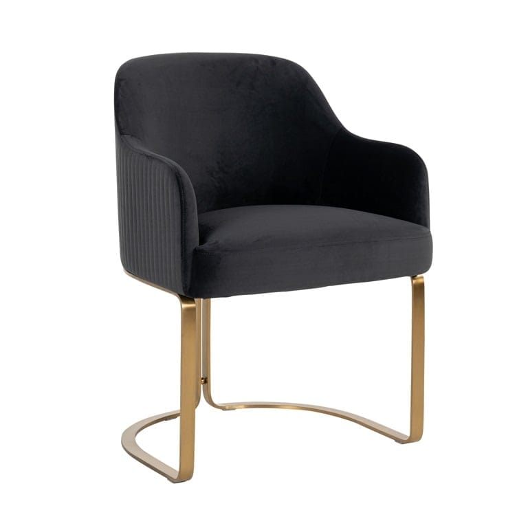 Chair Hadley antraciet velvet fire retardant (FR-Quartz 801 Antraciet).