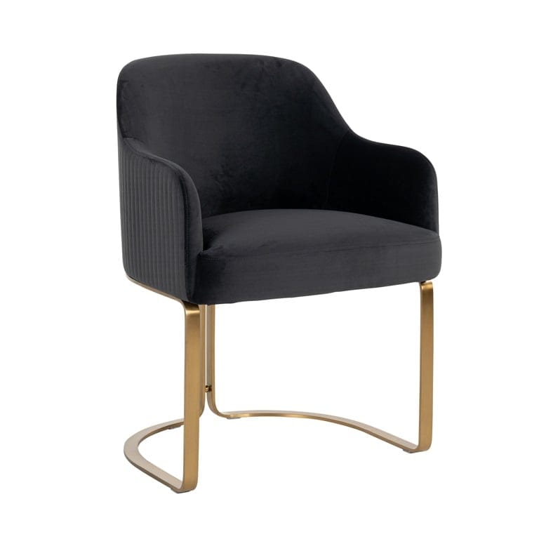 Richmond Interiors Living Chair Hadley antraciet velvet fire retardant (FR-Quartz 801 Antraciet) House of Isabella UK