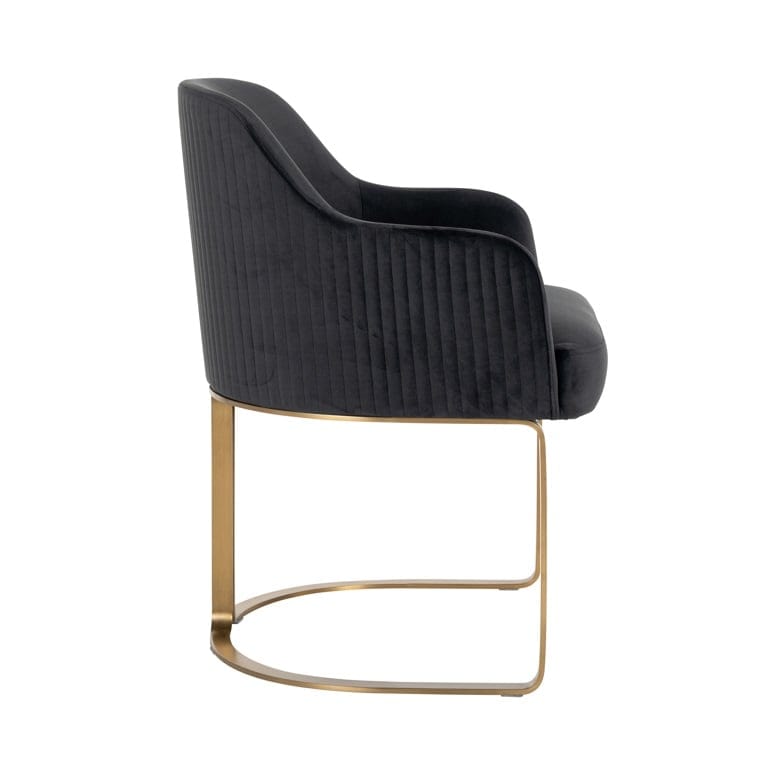 Chair Hadley antraciet velvet fire retardant (FR-Quartz 801 Antraciet).