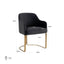 Chair Hadley antraciet velvet fire retardant (FR-Quartz 801 Antraciet).