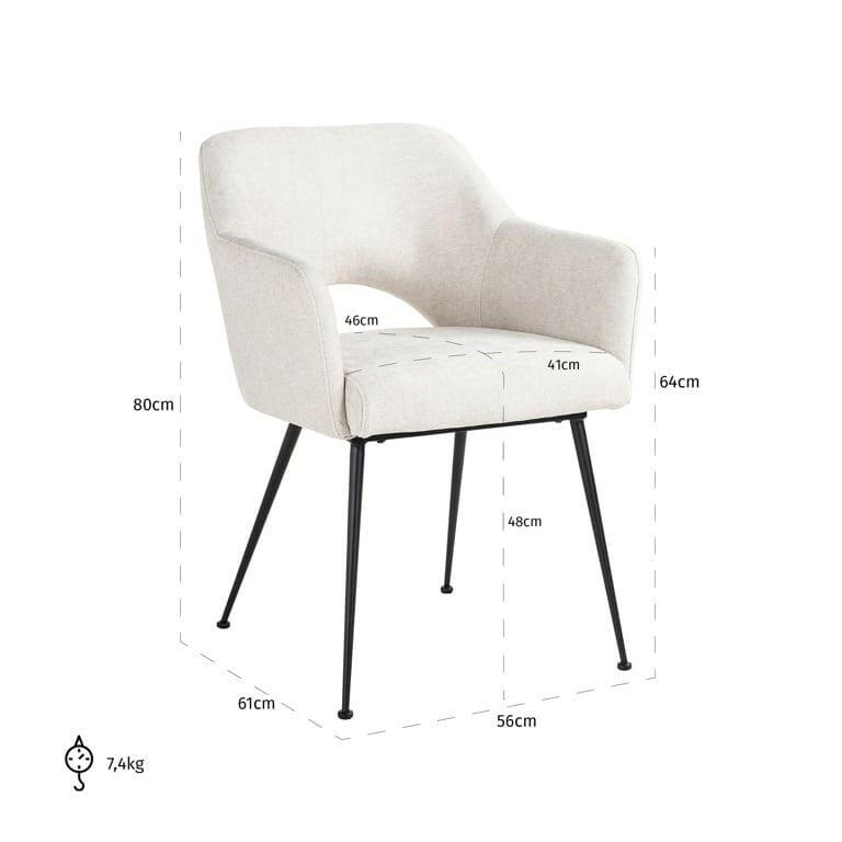 Chair Jenthe nature giulia fire retardant (FR-Giulia 01 nature).