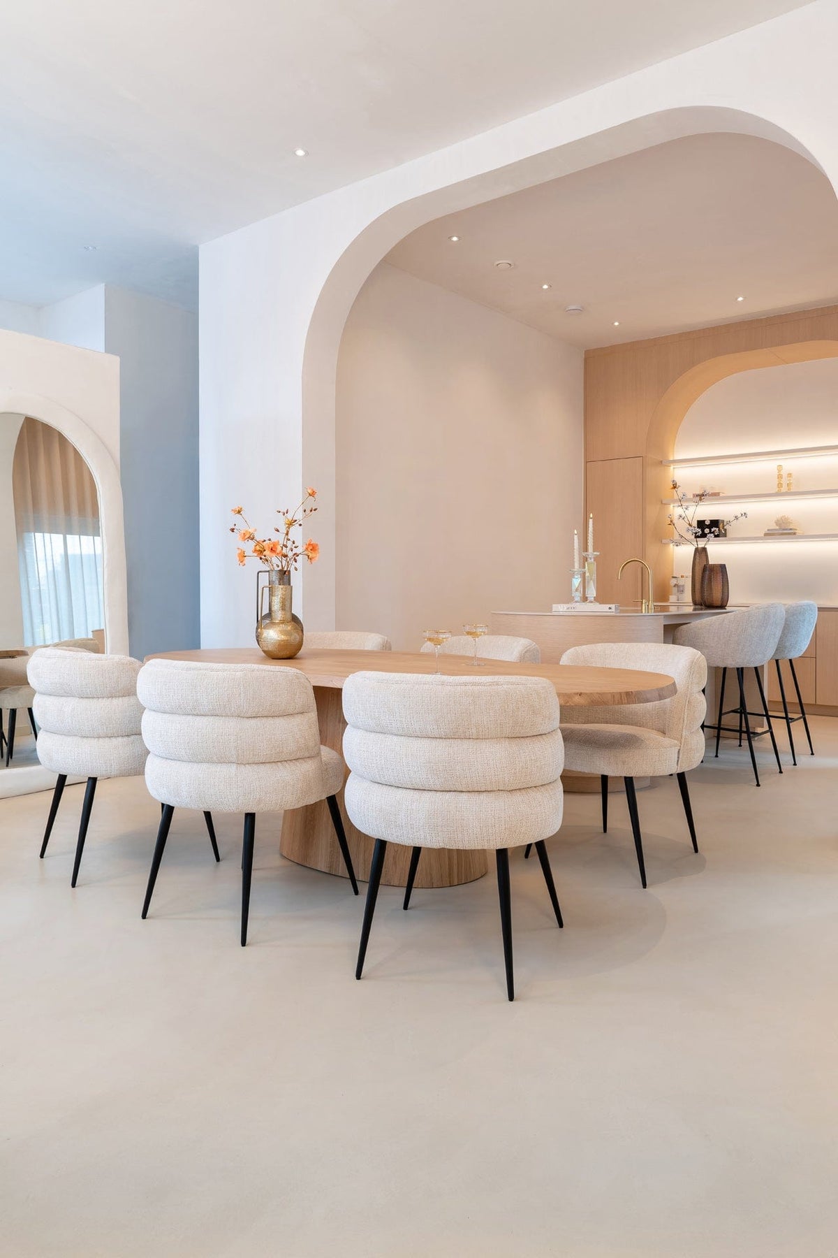 Richmond Interiors Living Chair Stella beige chenille fire retardant (Niagara 902 beige) House of Isabella UK