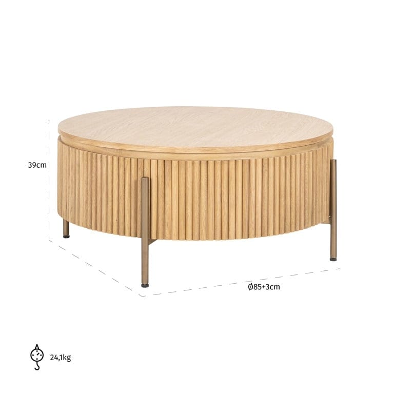 Coffee table Belfort 85Ø (Natural oak).