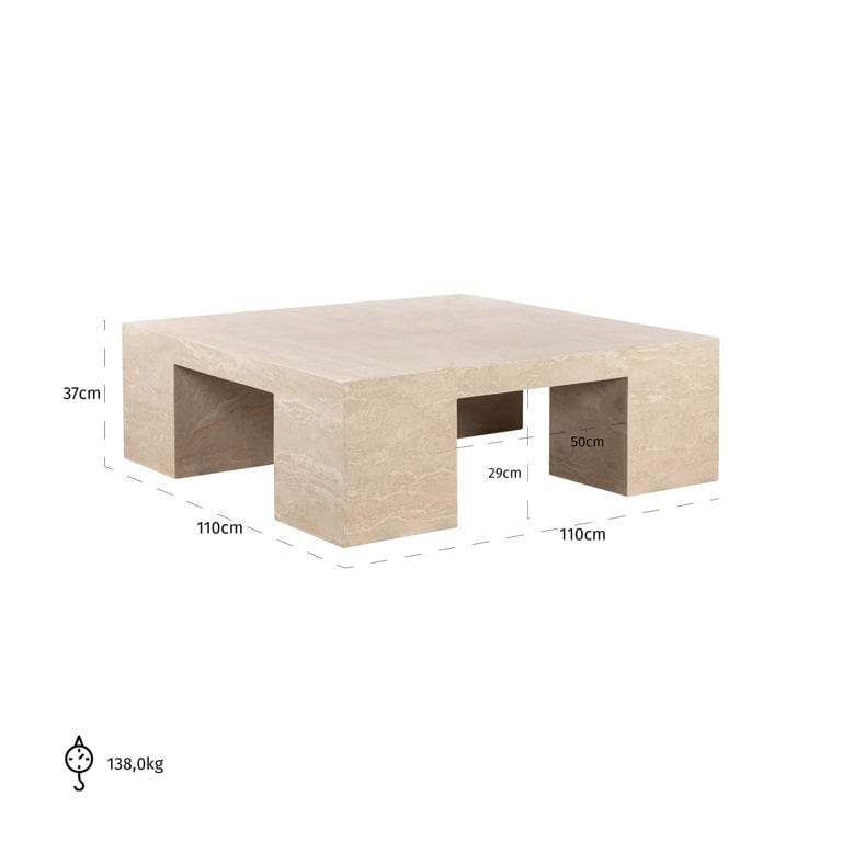 Richmond Interiors Living Coffee table Biltmore italian travertine (Beige) House of Isabella UK