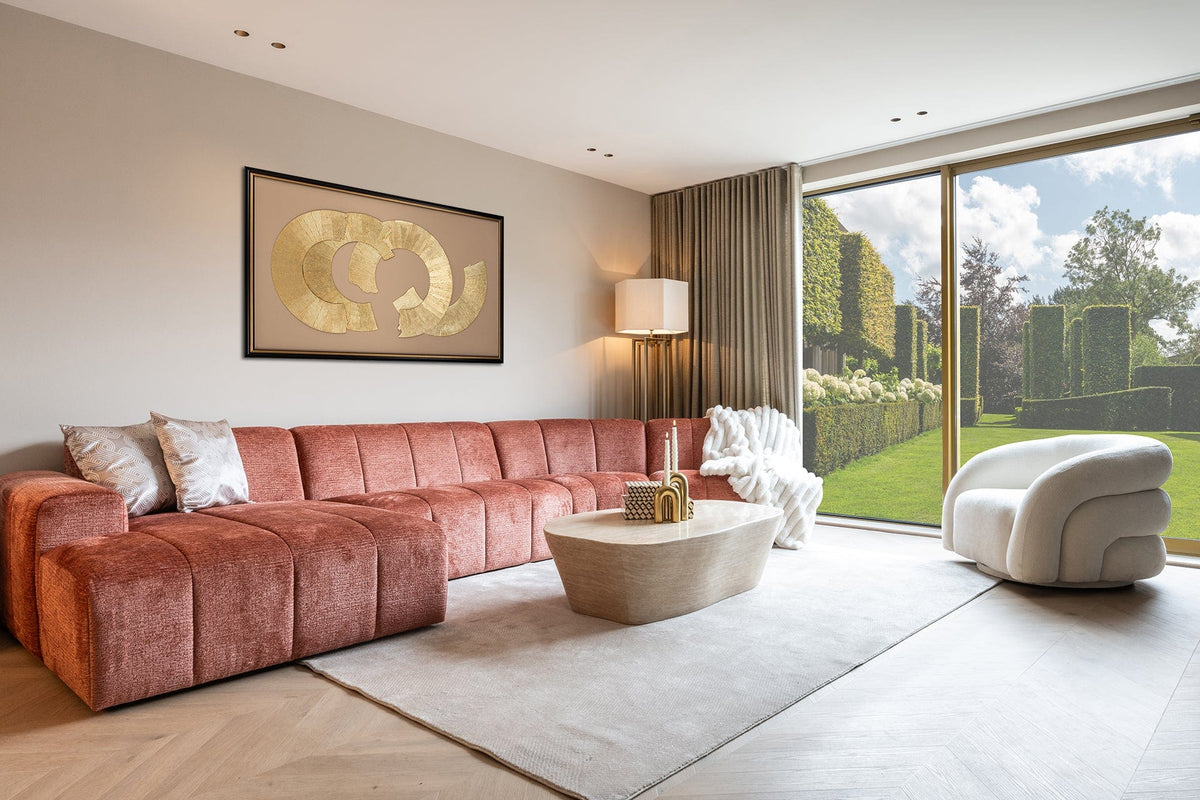 Richmond Interiors Living Coffee table Fictus 125 faux travertine (Beige) House of Isabella UK