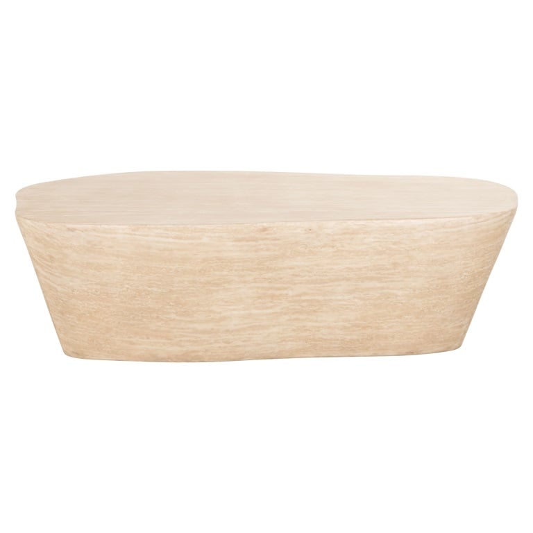 Coffee table Fictus 125 faux travertine (Beige).