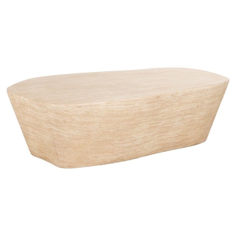 Coffee table Fictus 125 faux travertine (Beige).