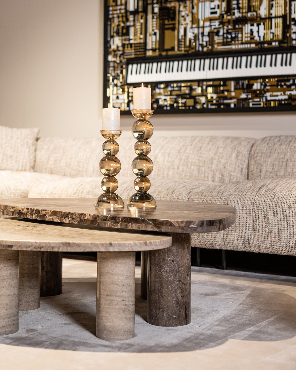 Richmond Interiors Living Coffee table Nazario set of 2 (Brown) House of Isabella UK