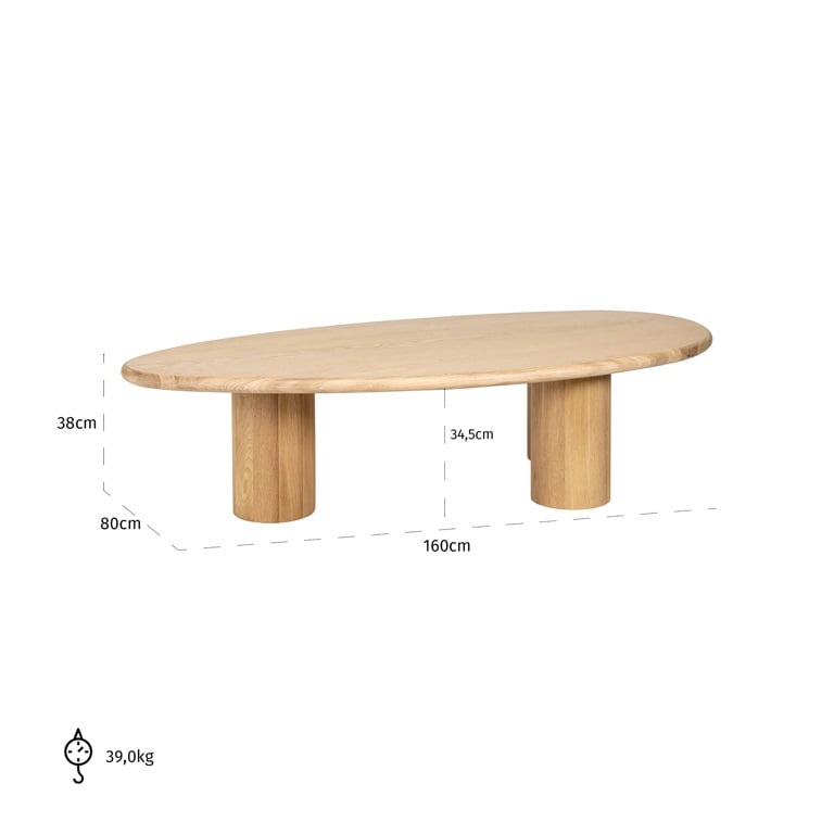 Coffee table Oakley (Natural oak).