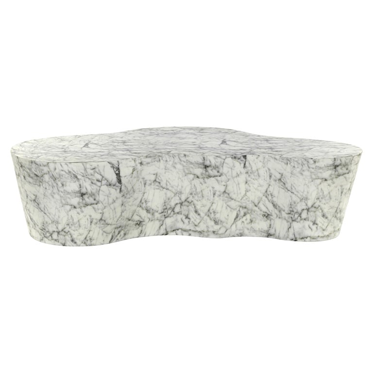Coffee table Rockyard faux white marble (White).