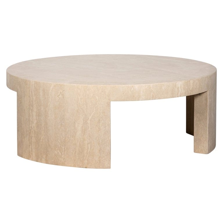 Richmond Interiors Living Coffee table round Biltmore italian travertine (Beige) House of Isabella UK