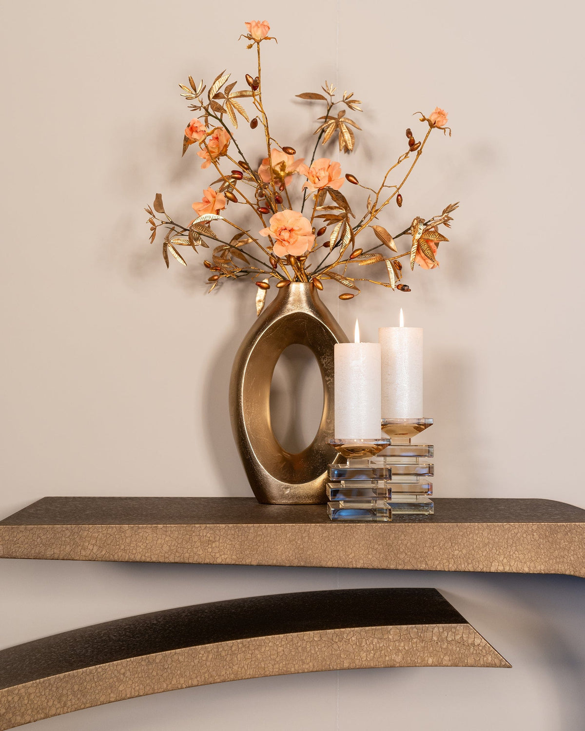 Richmond Interiors Living Console Alhambra (Brushed Gold) House of Isabella UK