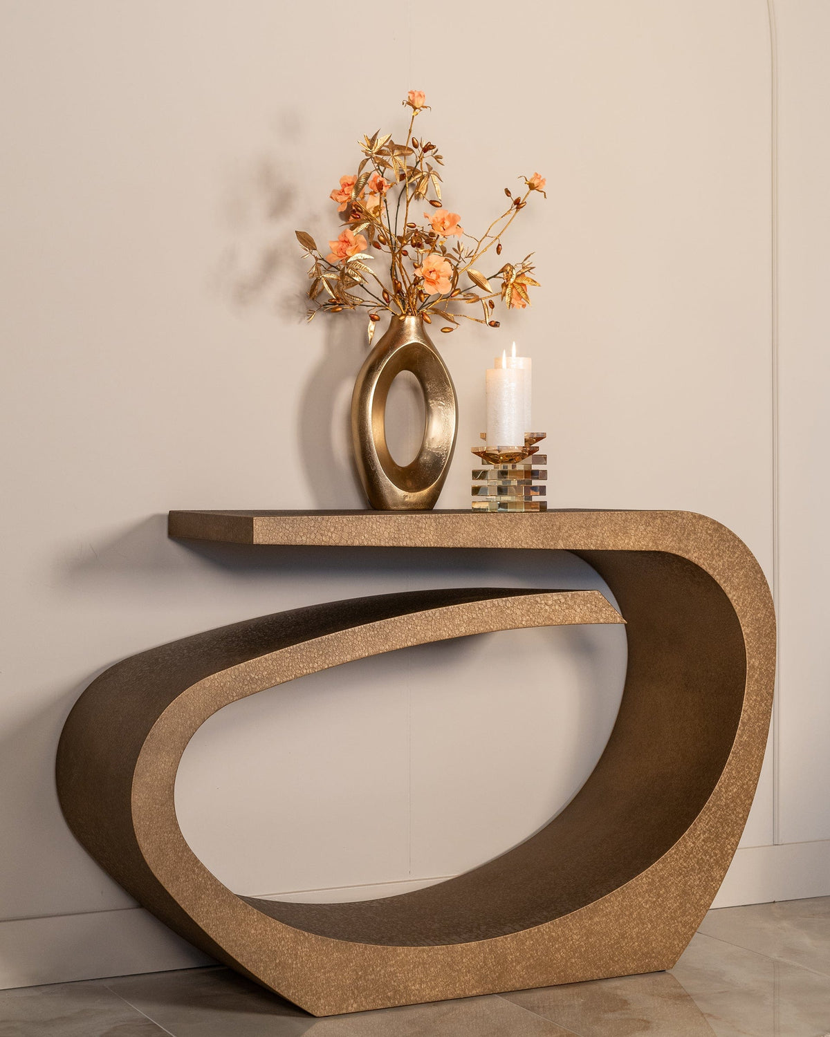 Richmond Interiors Living Console Alhambra (Brushed Gold) House of Isabella UK