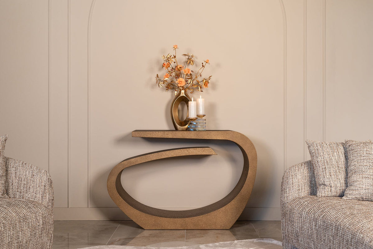 Richmond Interiors Living Console Alhambra (Brushed Gold) House of Isabella UK