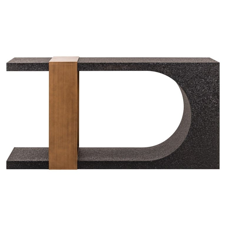 Richmond Interiors Living Console Bazel (Black/gold) House of Isabella UK