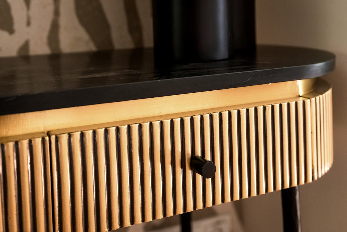 Richmond Interiors Living Console Ironville 2-drawers (Gold) House of Isabella UK