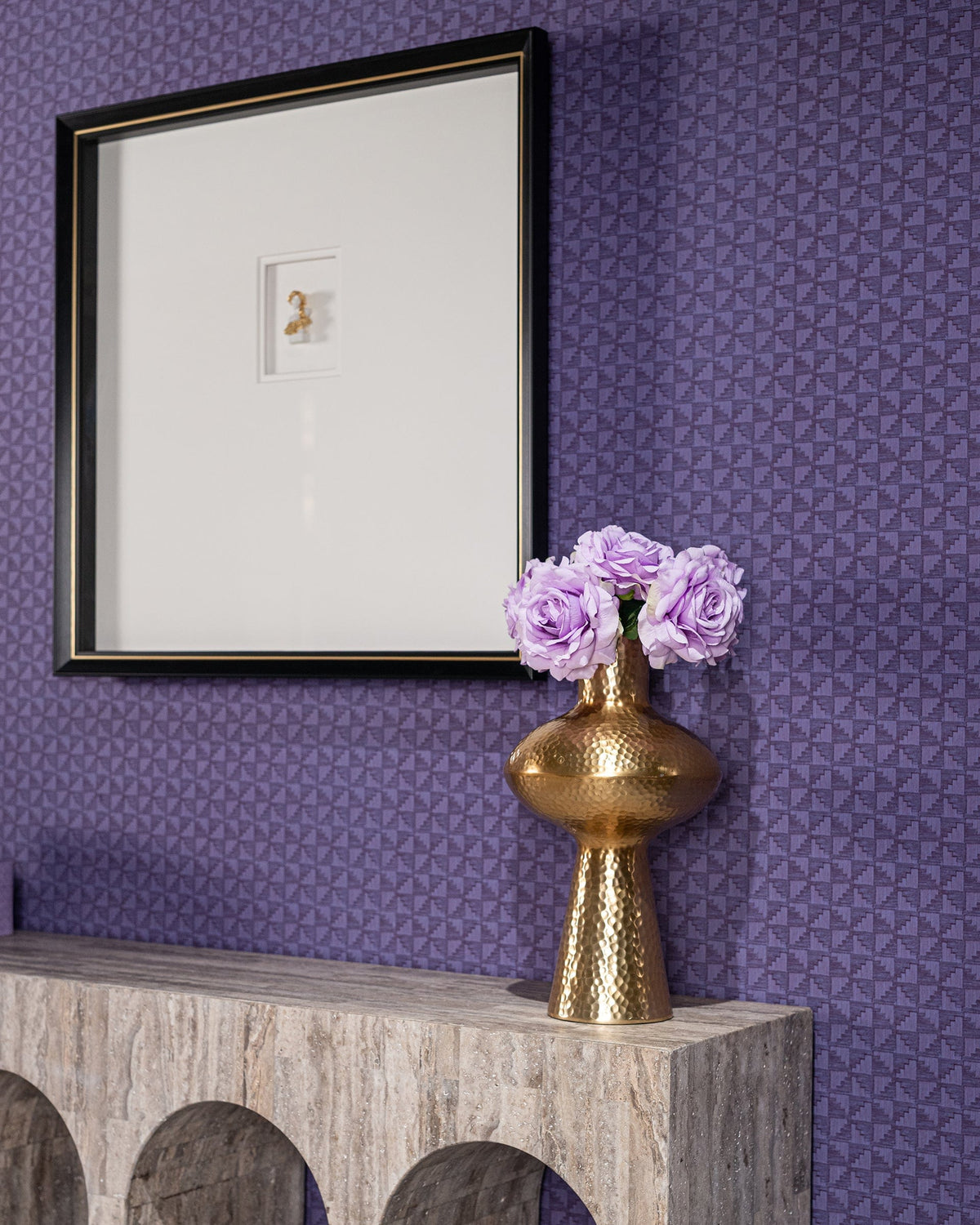 Richmond Interiors Living Console La Rague natural grey travertine (Grijs) House of Isabella UK