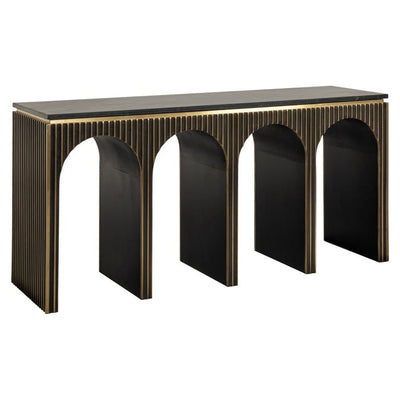 Richmond Interiors Living Console Les Arcs (Brushed Gold) House of Isabella UK