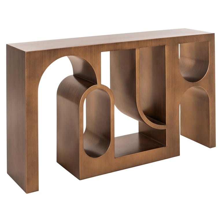 Richmond Interiors Living Console Lugano (Brushed Gold) House of Isabella UK