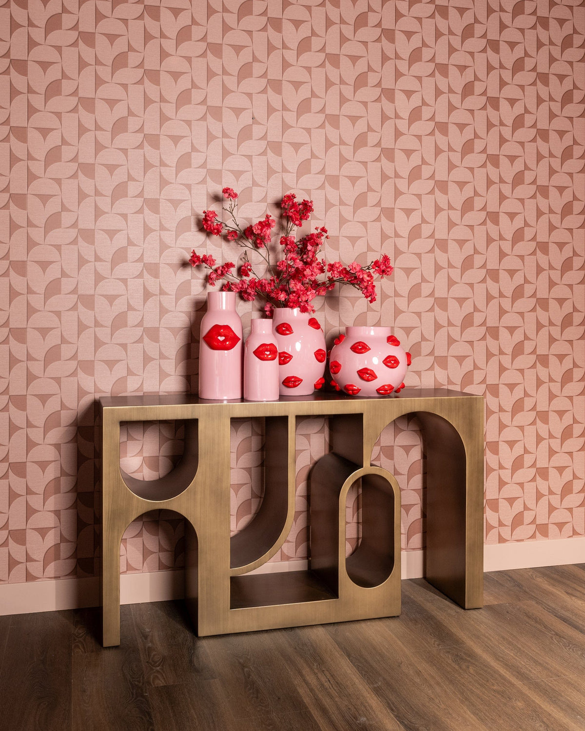 Richmond Interiors Living Console Lugano (Brushed Gold) House of Isabella UK