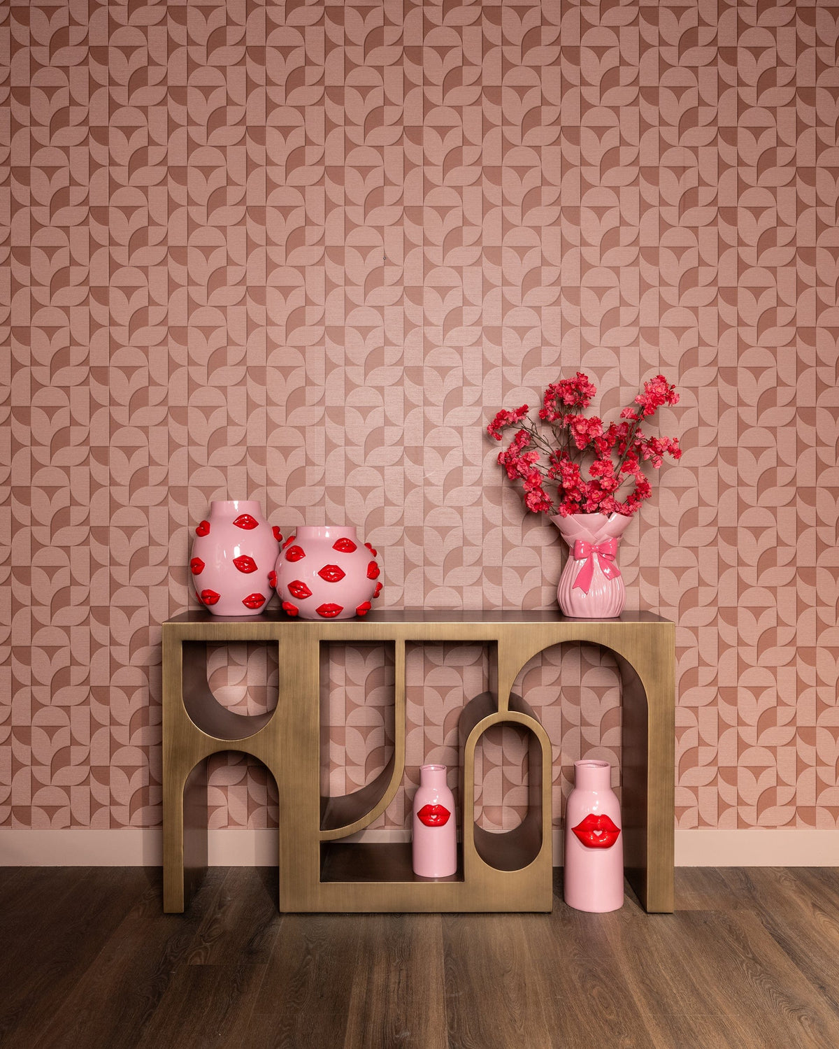 Richmond Interiors Living Console Lugano (Brushed Gold) House of Isabella UK