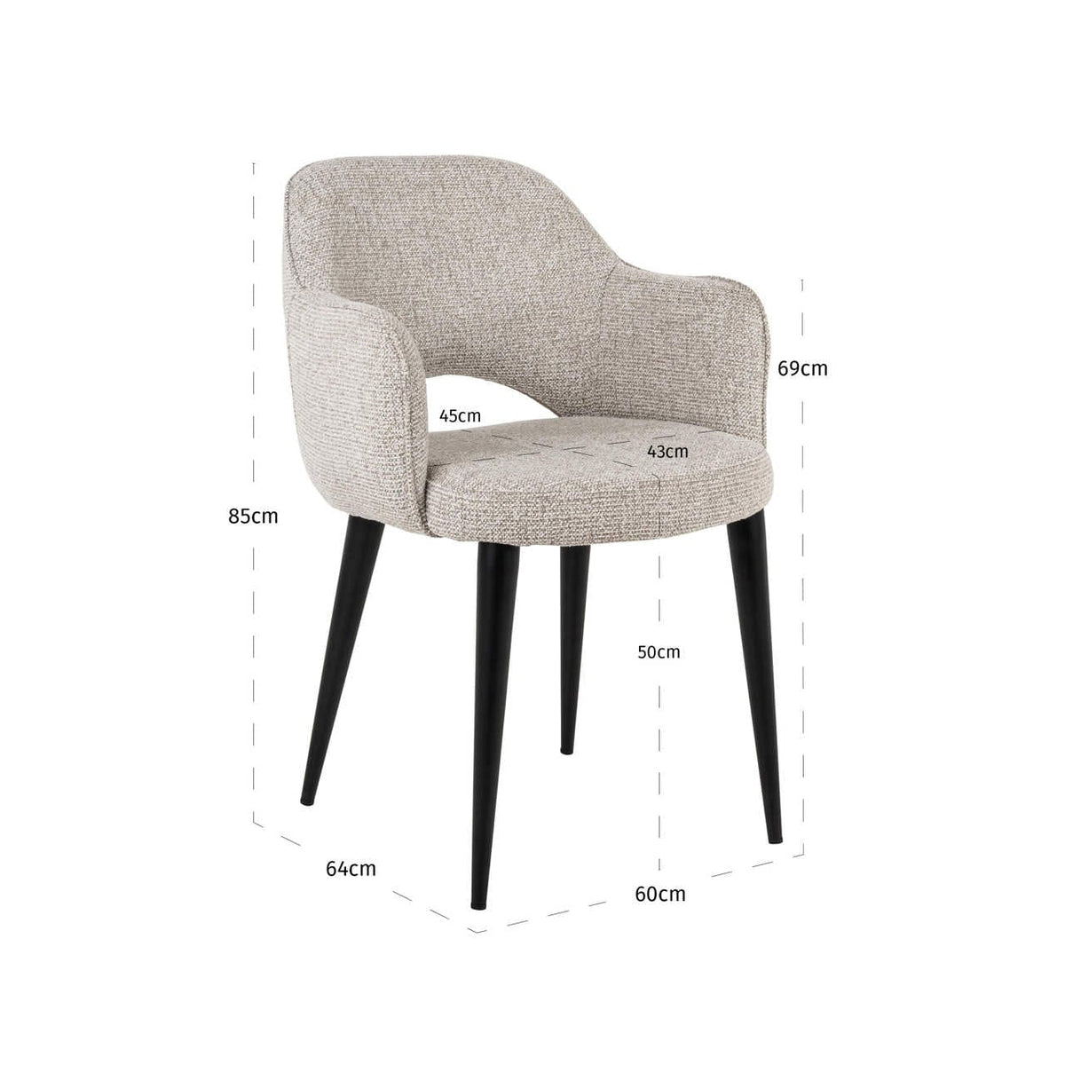 Richmond Interiors Living Dining chair Giovanna natural fancy fire retardant House of Isabella UK