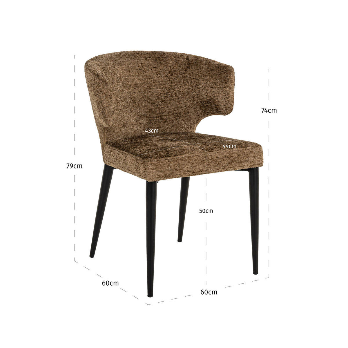 Richmond Interiors Living Dining chair Taylor brandy fusion fire retardant House of Isabella UK