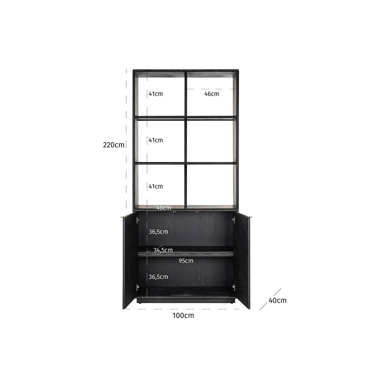 Richmond Interiors Living Display cabinet Blackbone Brass black rustic House of Isabella UK