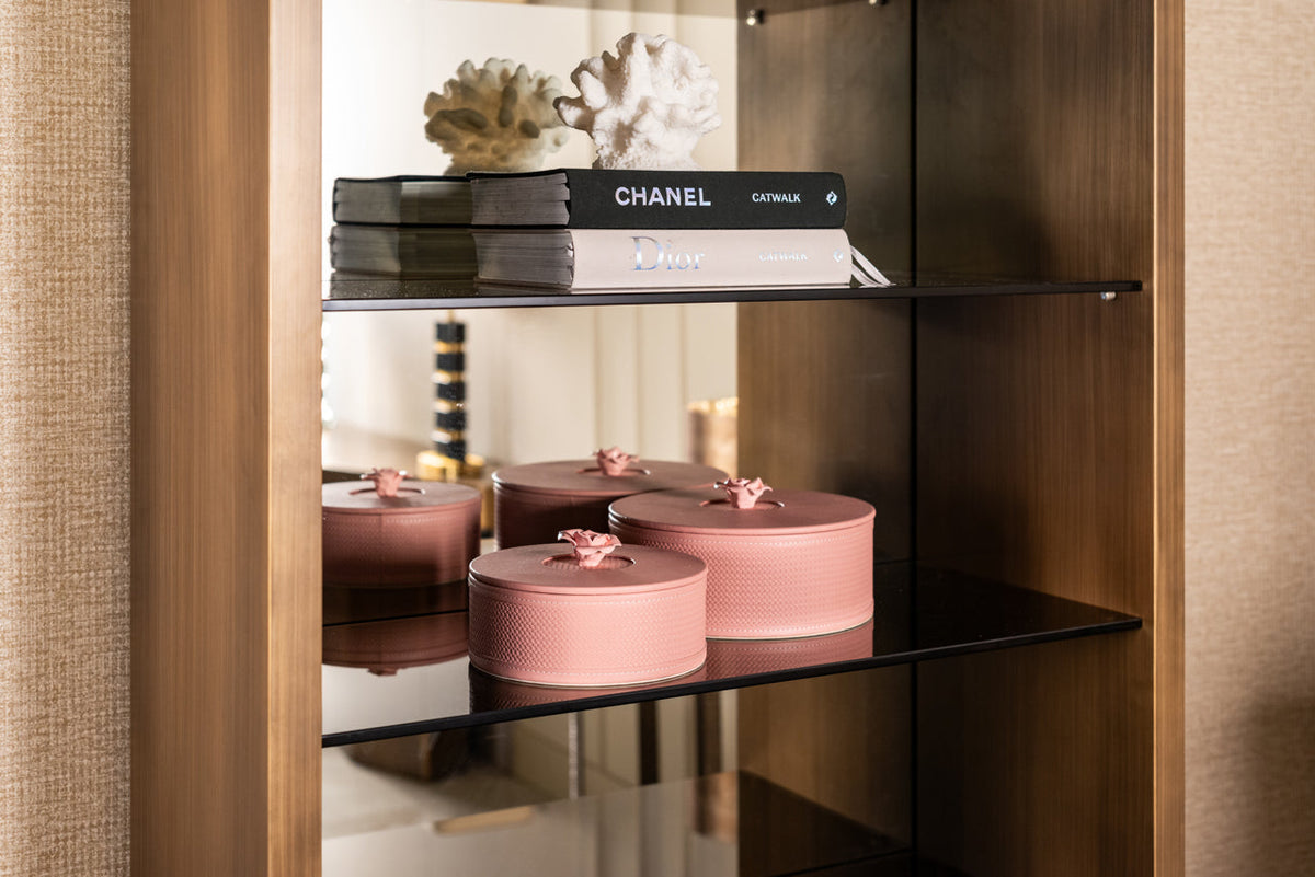 Richmond Interiors Living Display cabinet Bowic brushed gold House of Isabella UK