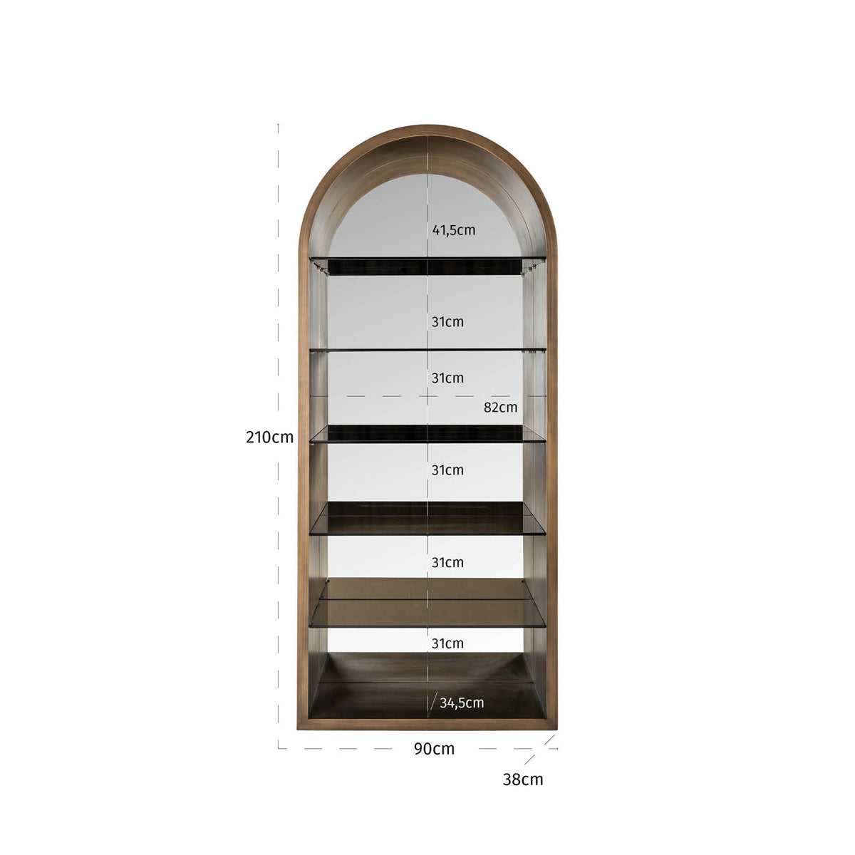 Richmond Interiors Living Display cabinet Bowic brushed gold House of Isabella UK