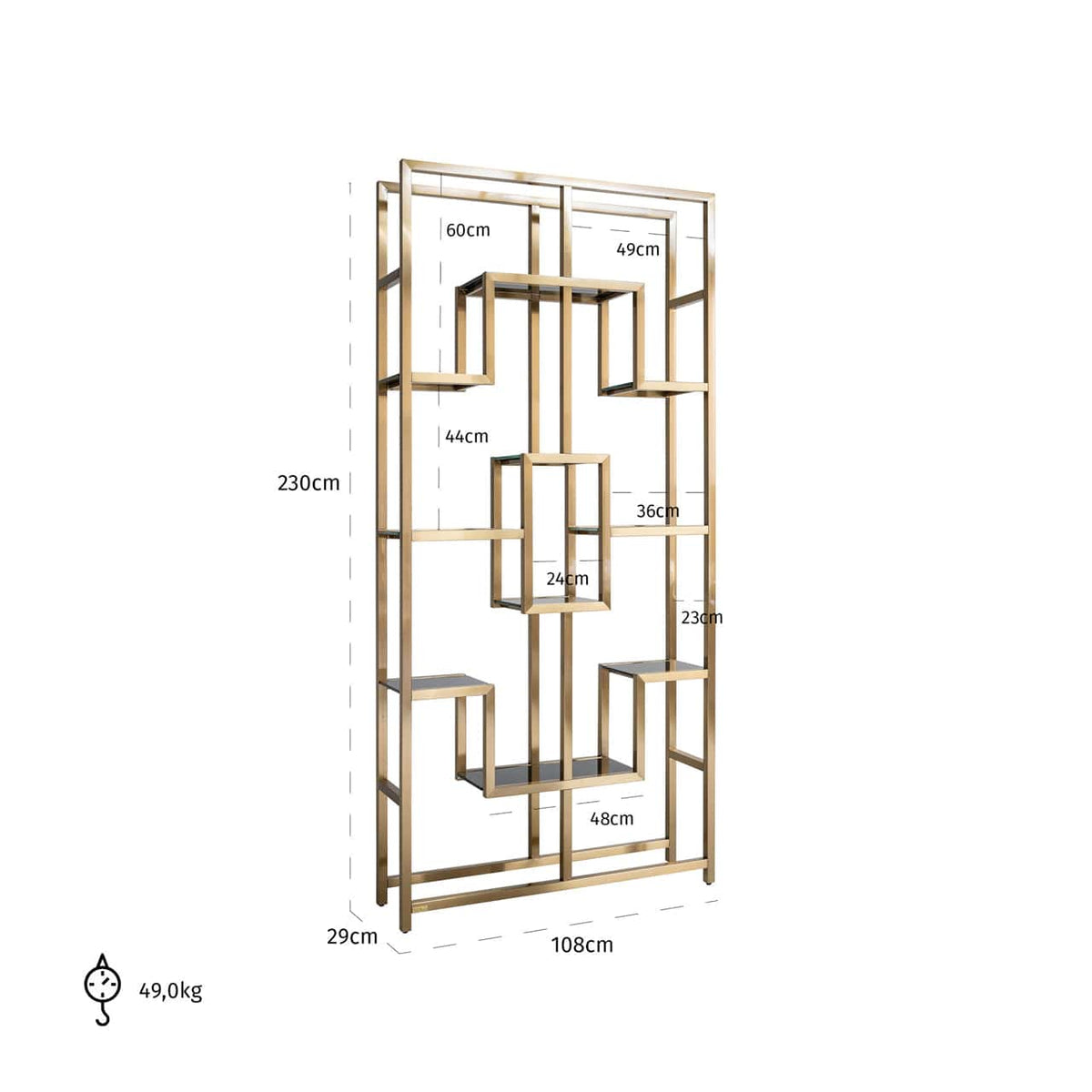 Richmond Interiors Living Display cabinet Magnus brushed gold House of Isabella UK